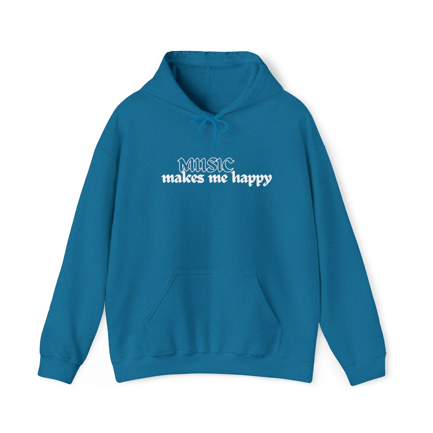 Music Makes Me Happy - Hardcore Logo Unisex Hooded Sweatshirt