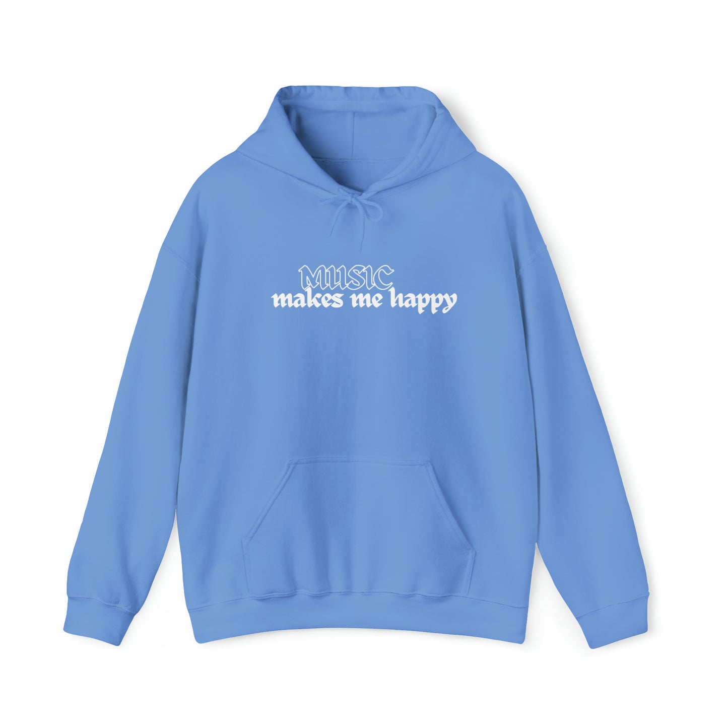 Music Makes Me Happy - Hardcore Logo Unisex Hooded Sweatshirt