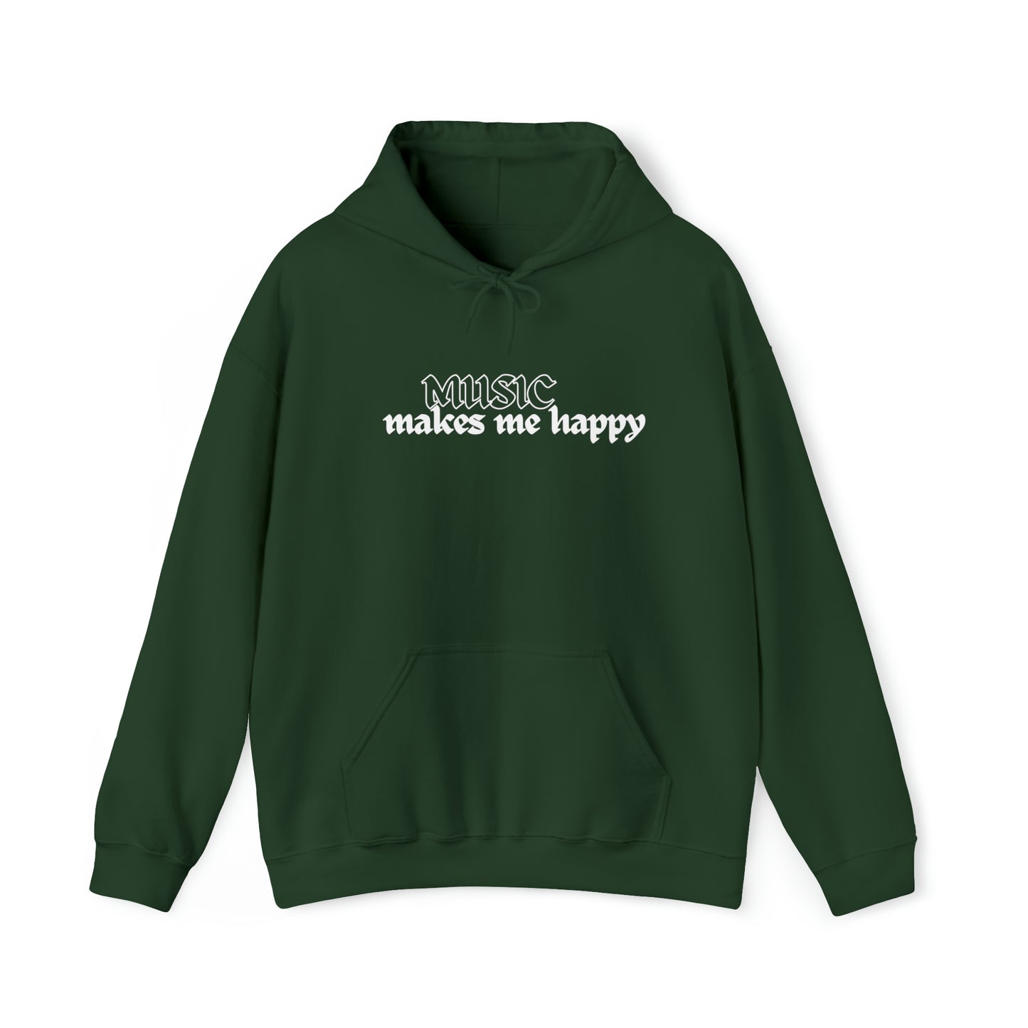 Music Makes Me Happy - Hardcore Logo Unisex Hooded Sweatshirt