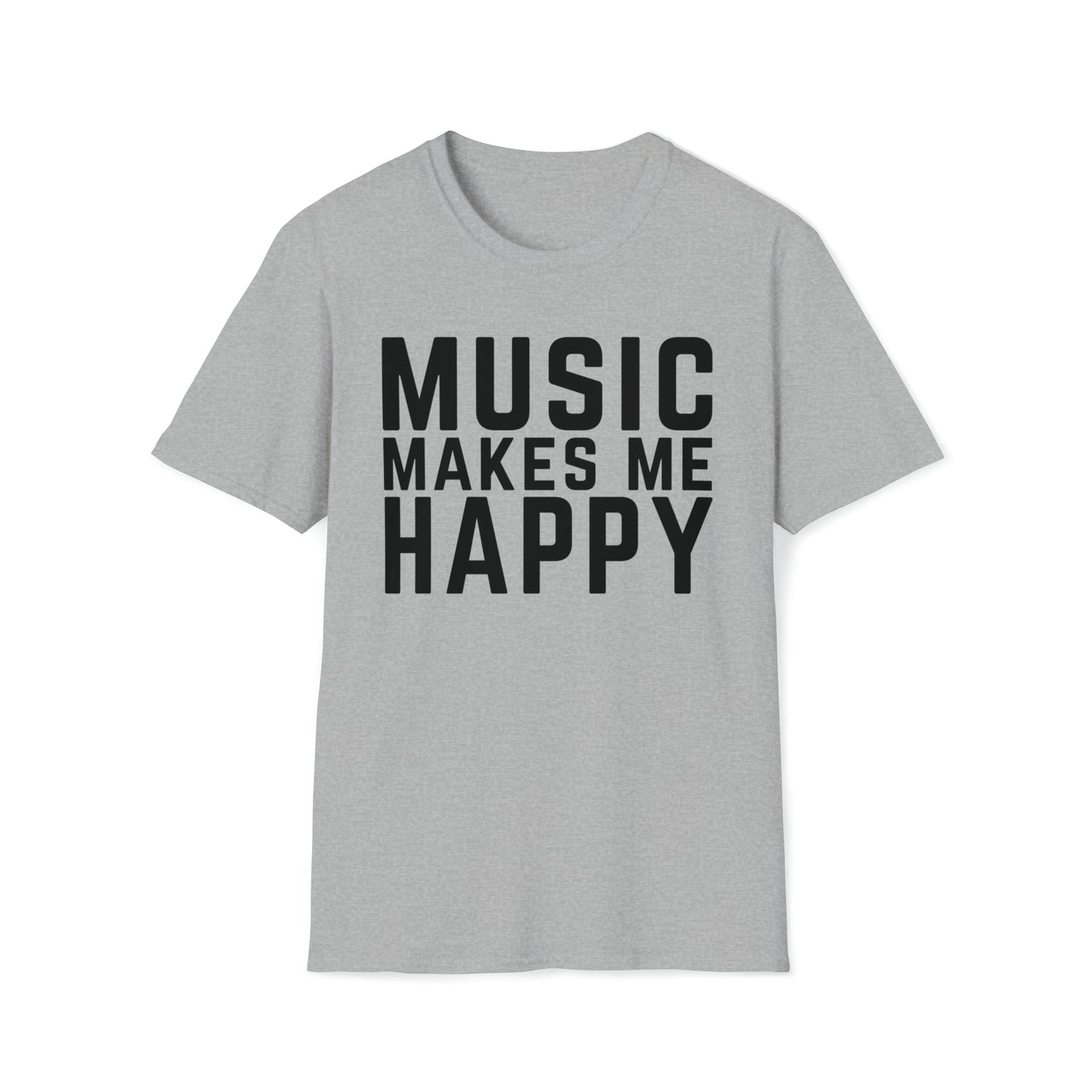 Music Makes Me Happy - Block Logo Unisex Softstyle T-Shirt