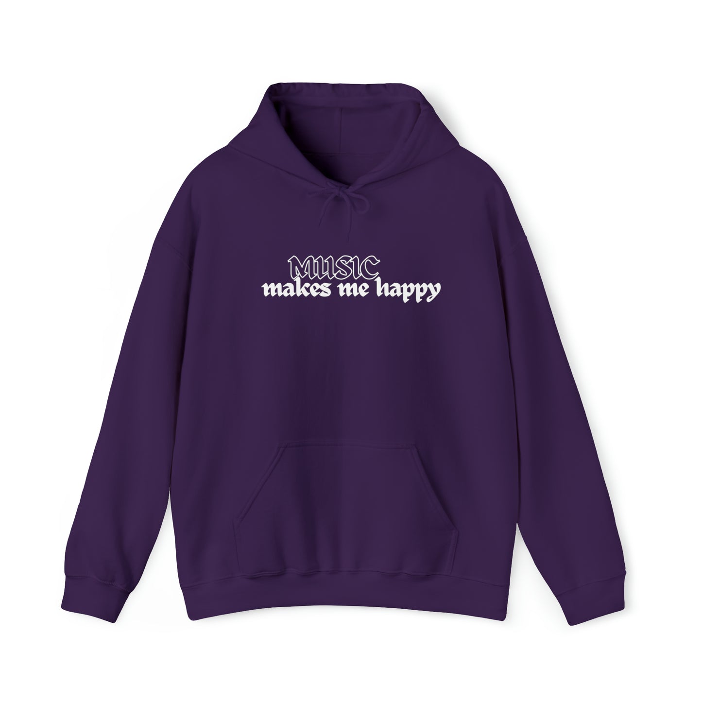 Music Makes Me Happy - Hardcore Logo Unisex Hooded Sweatshirt