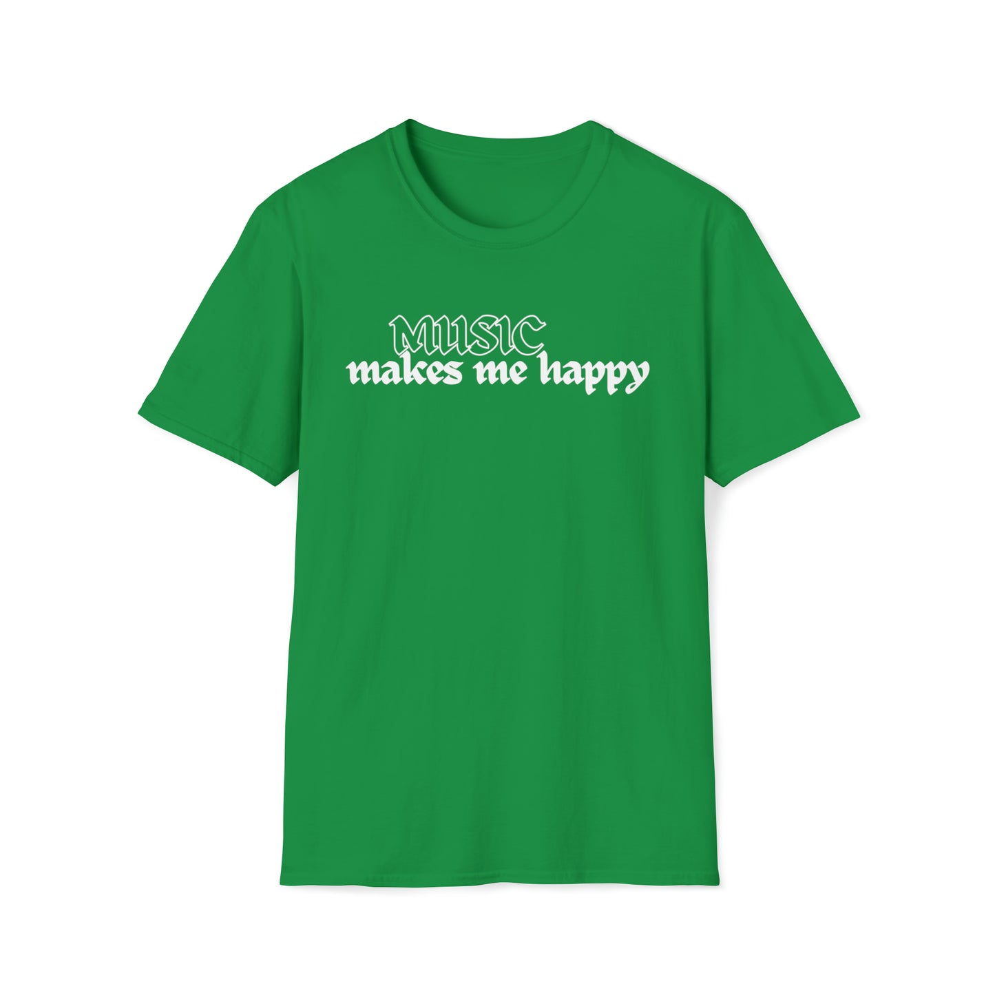 Music Makes Me Happy - Hardcore Logo Unisex Softstyle T-Shirt