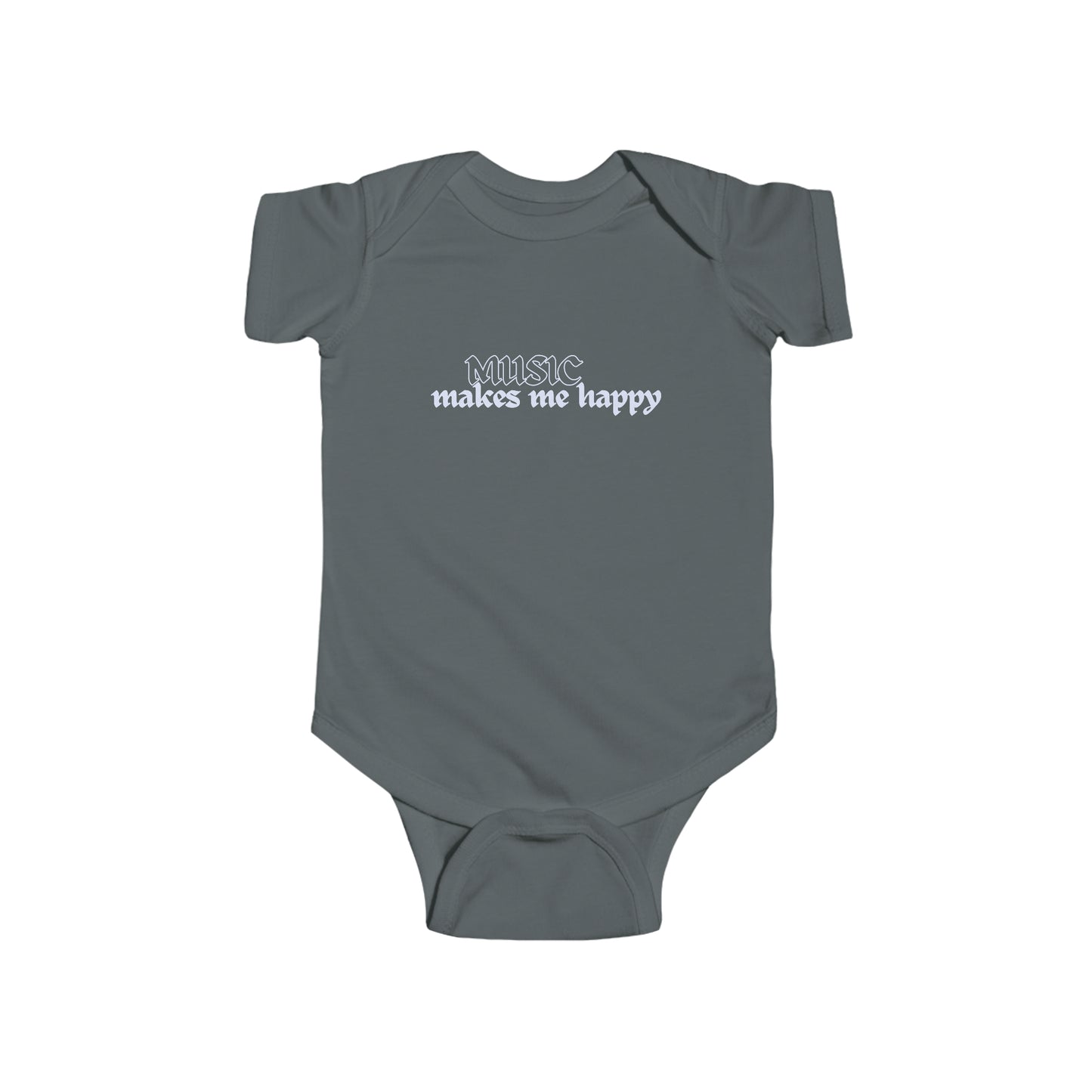 Music Makes Me Happy - Hardcore Logo Infant Fine Jersey Bodysuit
