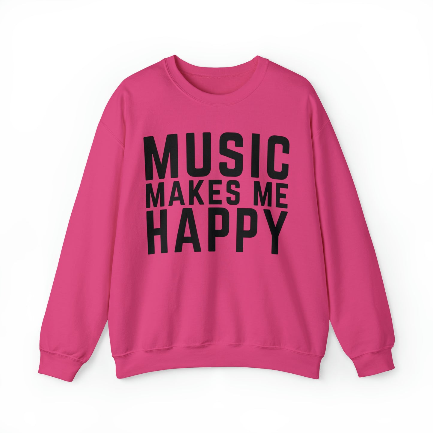Music Makes Me Happy - Block Logo Unisex Crewneck Sweatshirt