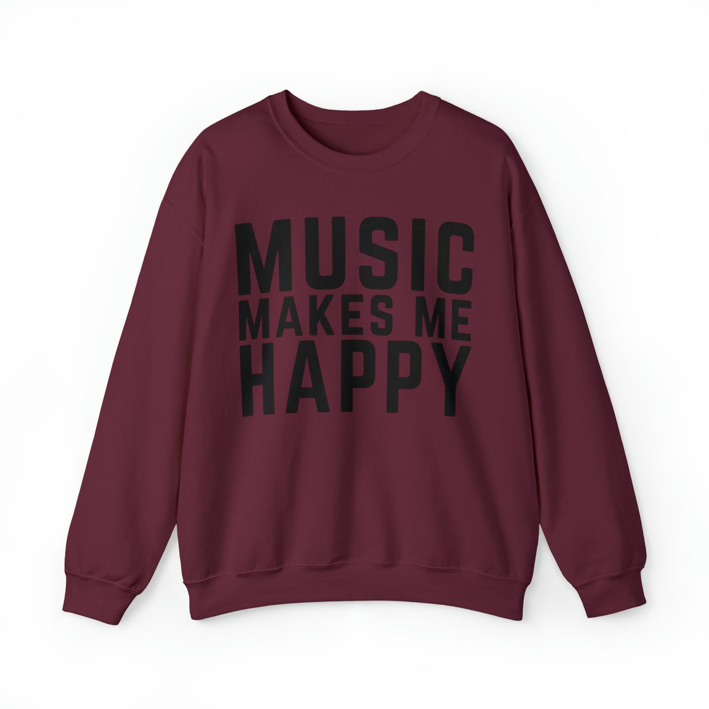 Music Makes Me Happy - Block Logo Unisex Crewneck Sweatshirt