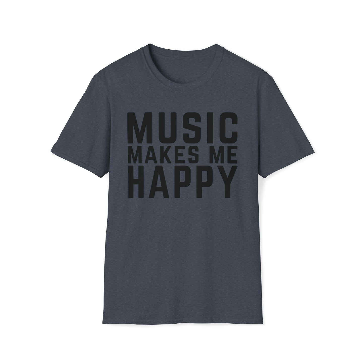 Music Makes Me Happy - Block Logo Unisex Softstyle T-Shirt