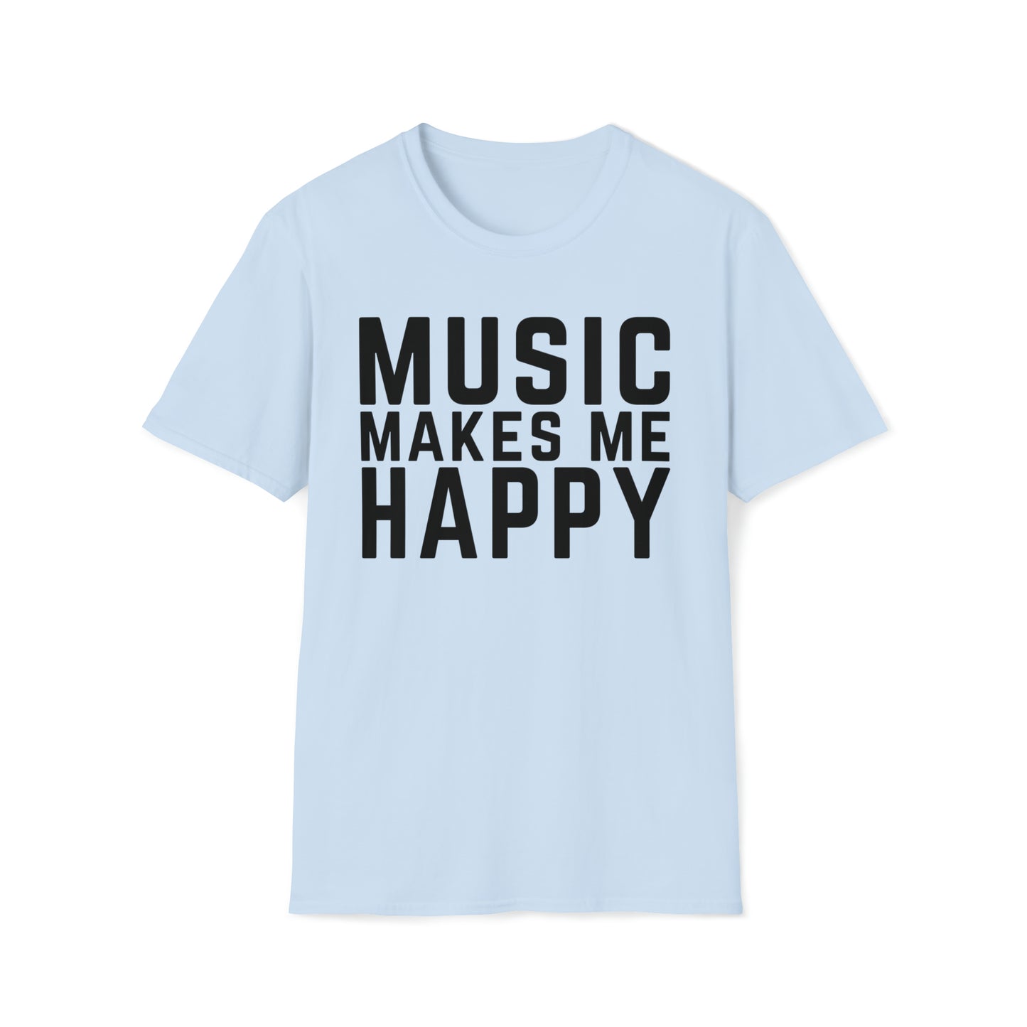 Music Makes Me Happy - Block Logo Unisex Softstyle T-Shirt
