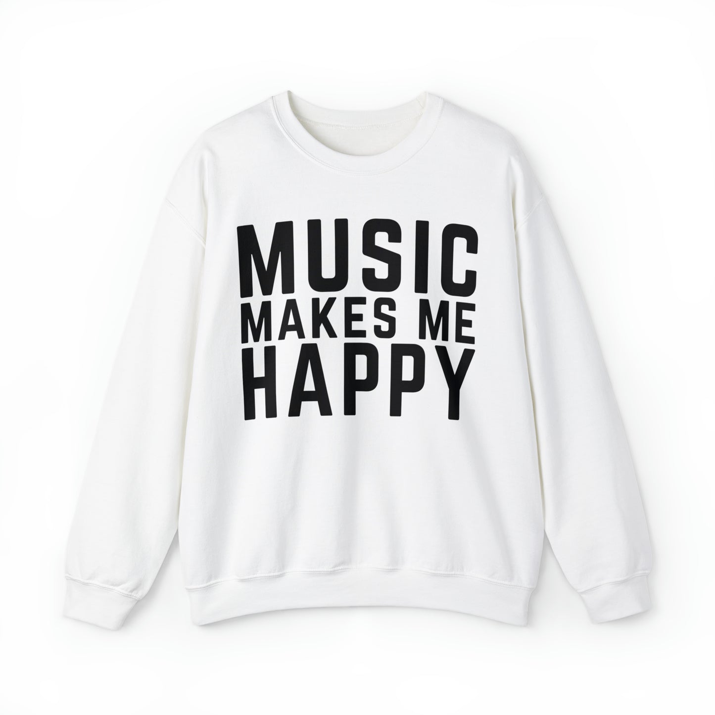 Music Makes Me Happy - Block Logo Unisex Crewneck Sweatshirt