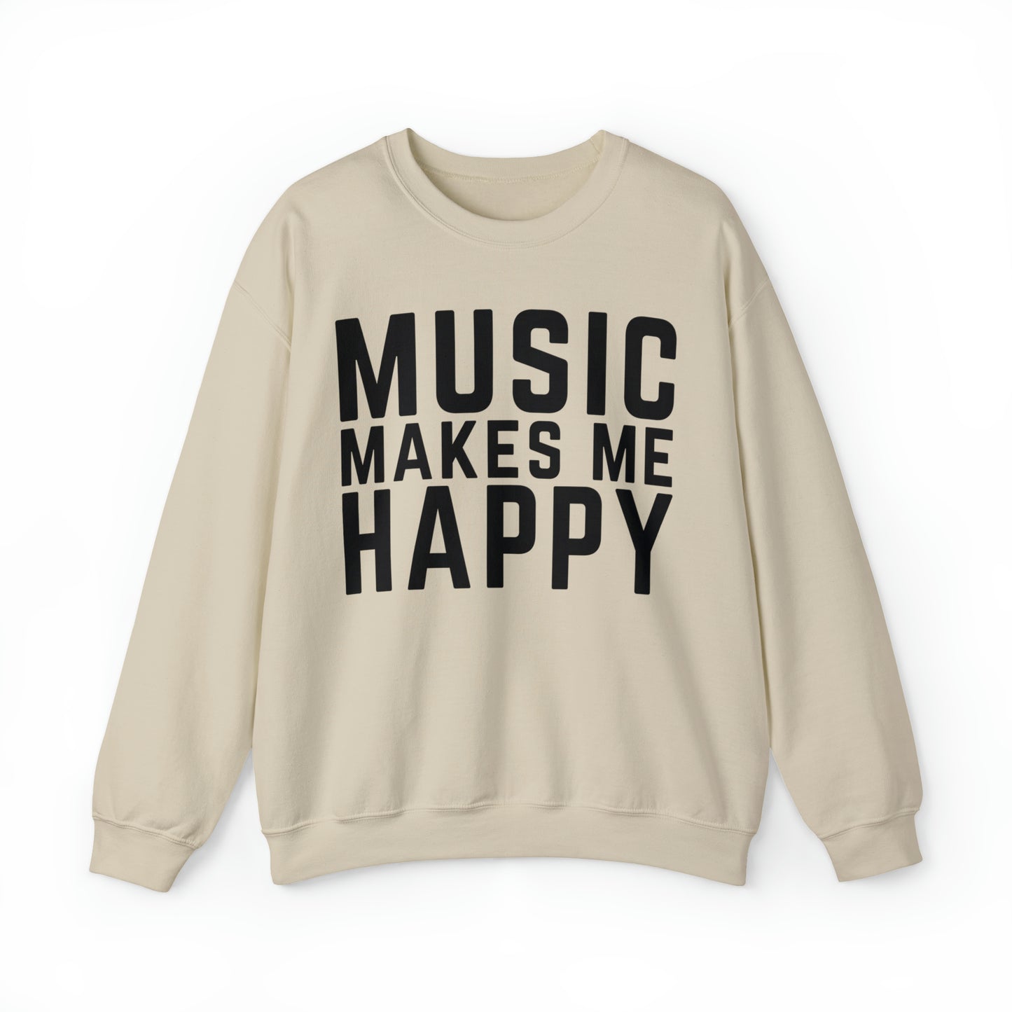 Music Makes Me Happy - Block Logo Unisex Crewneck Sweatshirt